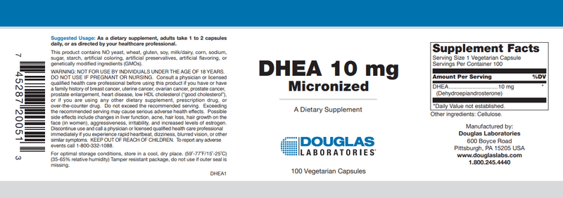 Buy DHEA 10 mg Douglas Labs