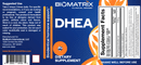 dhea biomatrix label