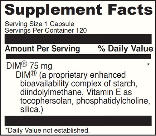 DIMPRO 120 Capsules DaVinci Labs Supplement Facts