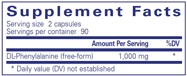 DL-Phenylalanine 180 caps (Pure Encapsulations) supplement facts