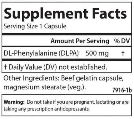 DLPA (Carlson Labs) Supplement Facts