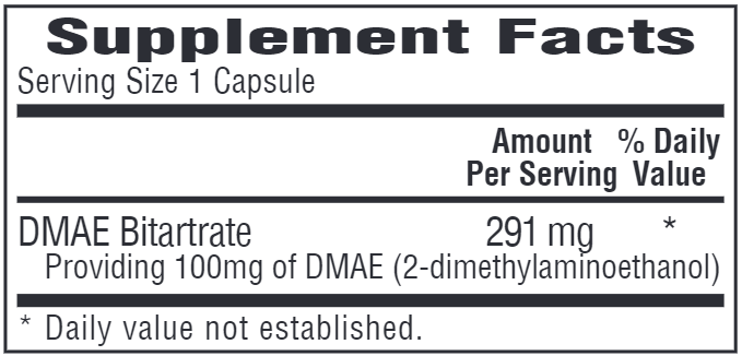 DMAE 100 mg (Bio-Tech Pharmacal) Supplement Facts