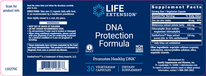 DNA Protection Formula (Life Extension) Label