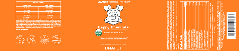 DNA PET Happy Immunity Codeage Label