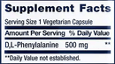 d l-phenylalanine capsules (life extension) supplement facts