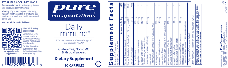 Daily Immune (Pure Encapsulations) Label