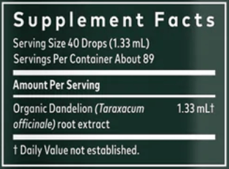 Dandelion Root 4oz (Gaia Organics®) (Gaia Herbs) supplement facts