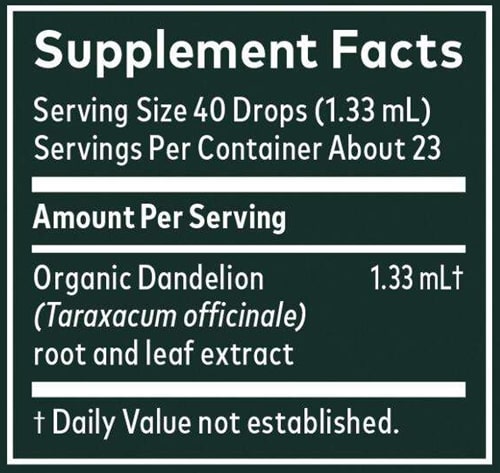 Dandelion Root And Leaf (Gaia Organics®) (Gaia Herbs) supplement facts
