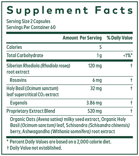 Daytime HPA Phyto-Caps (Gaia Herbs Professional Solutions) 120ct supplement facts