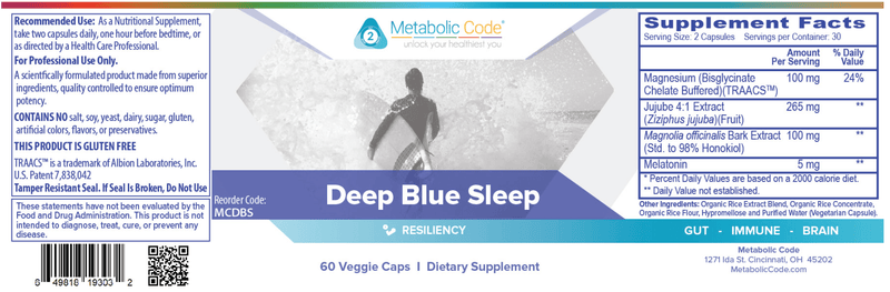 Deep Blue Sleep (Metabolic Code) Label