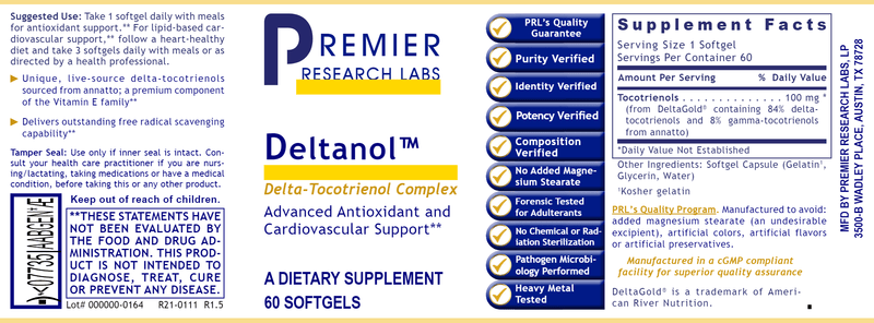 Deltanol (Premier Research Labs) Label