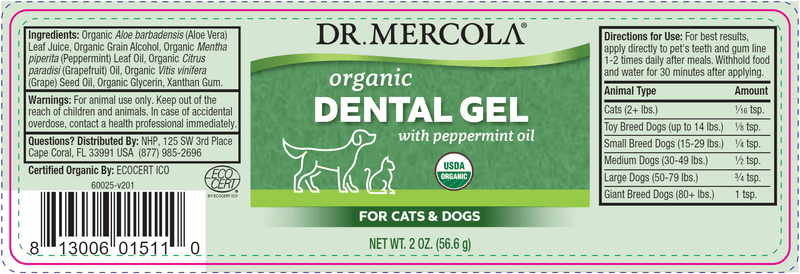 Dental Gel for Pets (Dr. Mercola) Label
