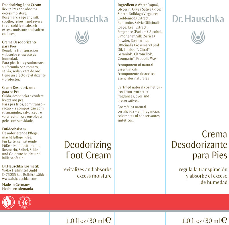Deodorizing Foot Cream (Dr. Hauschka Skincare) Label