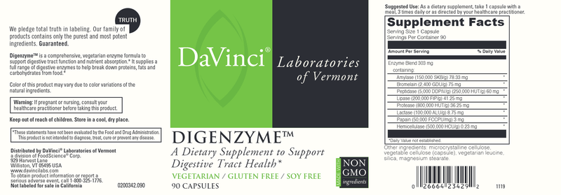 Digenzyme DaVinci Labs Label
