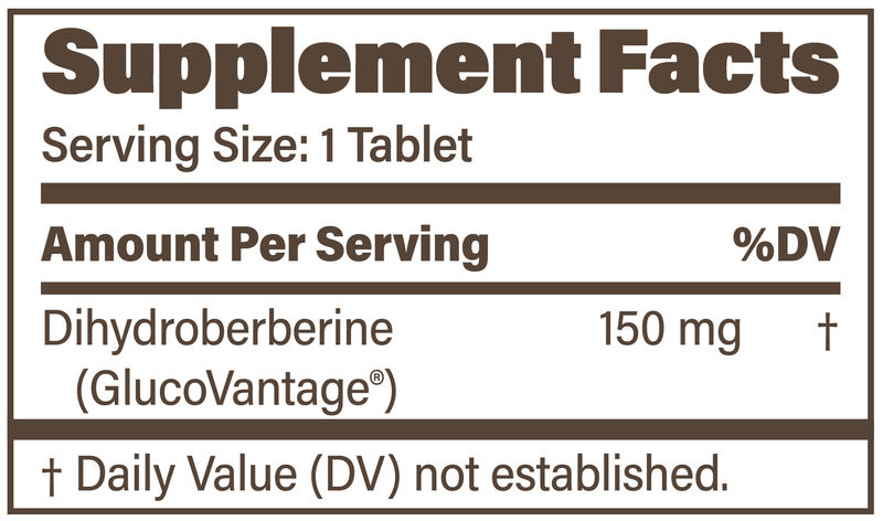 Dihydroberberine SR (Endurance Product Company) 60ct Supplement Facts