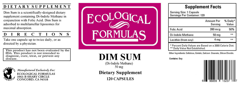 Dim Sum 50 mg (Ecological Formulas) Label