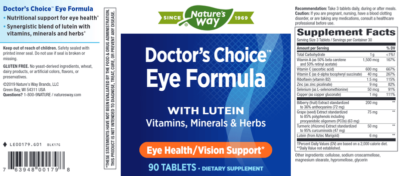 Doctor's Choice Eye Formula (Nature's Way) Label