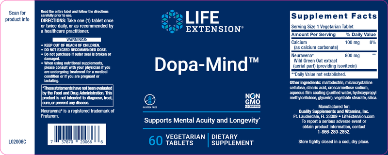 Dopa-Mind™ (Life Extension) Label