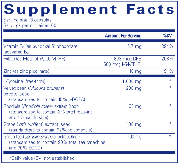 DopaPlus (Pure Encapsulations) Supplement Facts