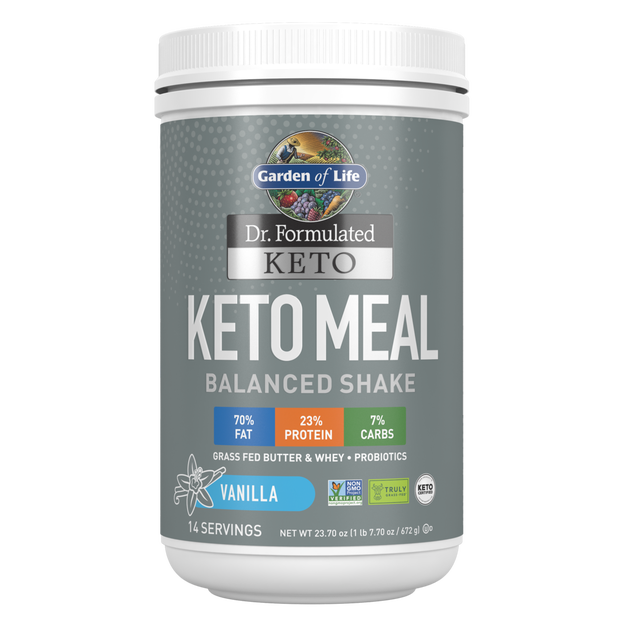 Dr. Formulated Keto Meal Balanced Shake Vanilla (Garden of Life) Front