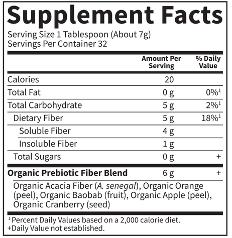 Dr. Formulated Organic Fiber Citrus (Garden of Life) Supplement Facts