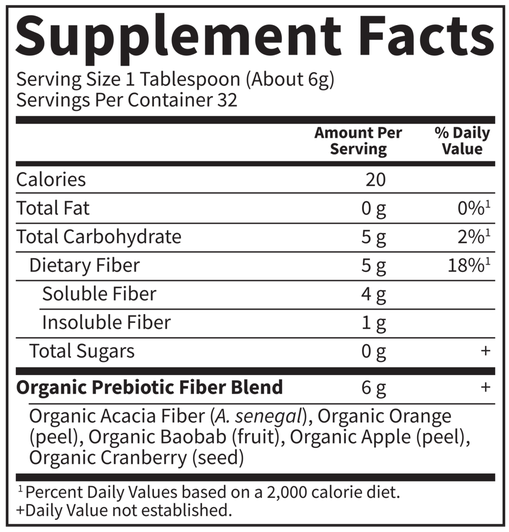 Dr. Formulated Organic Fiber Unflavored (Garden of Life) Supplement Facts