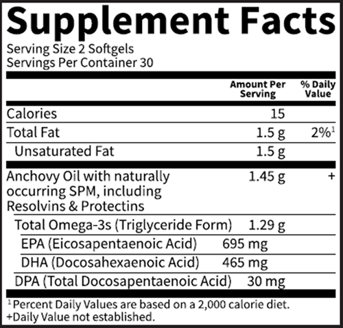 Dr. Formulated Advanced Omega Lemon (Garden of Life) 60s Supplement Facts