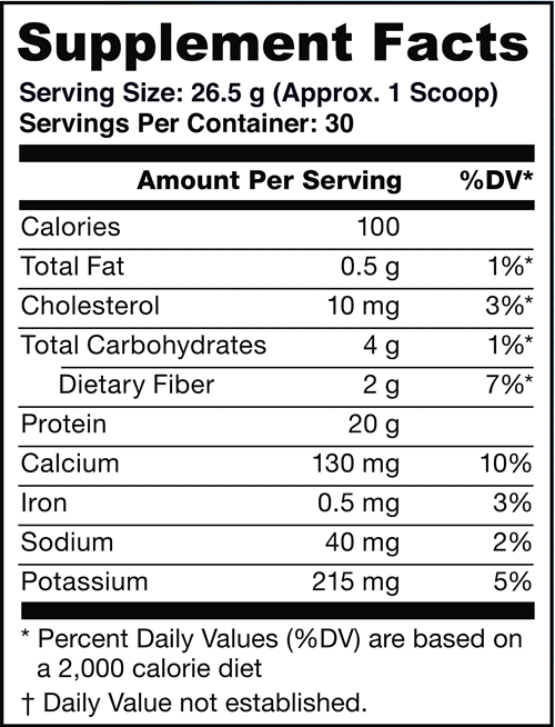 Dream Protein Chocolate (Greens first) supplement facts