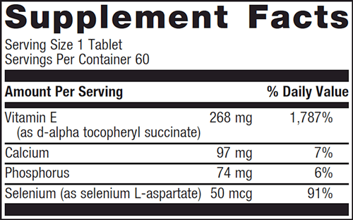 E-400 Selenium (Metagenics) Supplement Facts