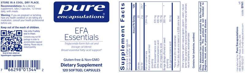 EFA Essentials (Pure Encapsulations) Label