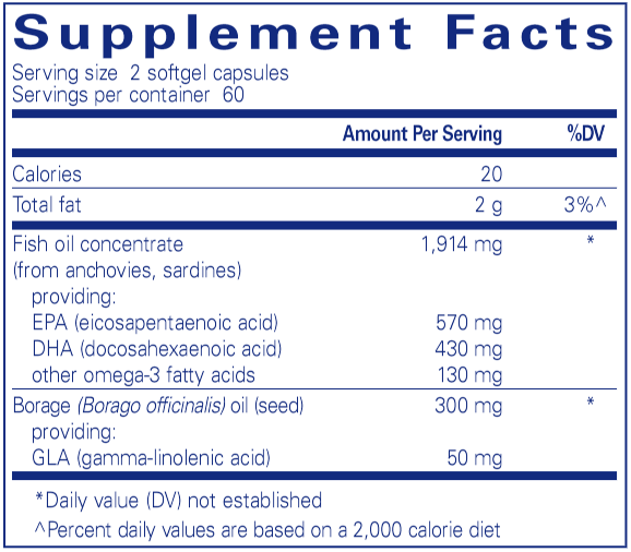 EFA Essentials (Pure Encapsulations) Supplement Facts