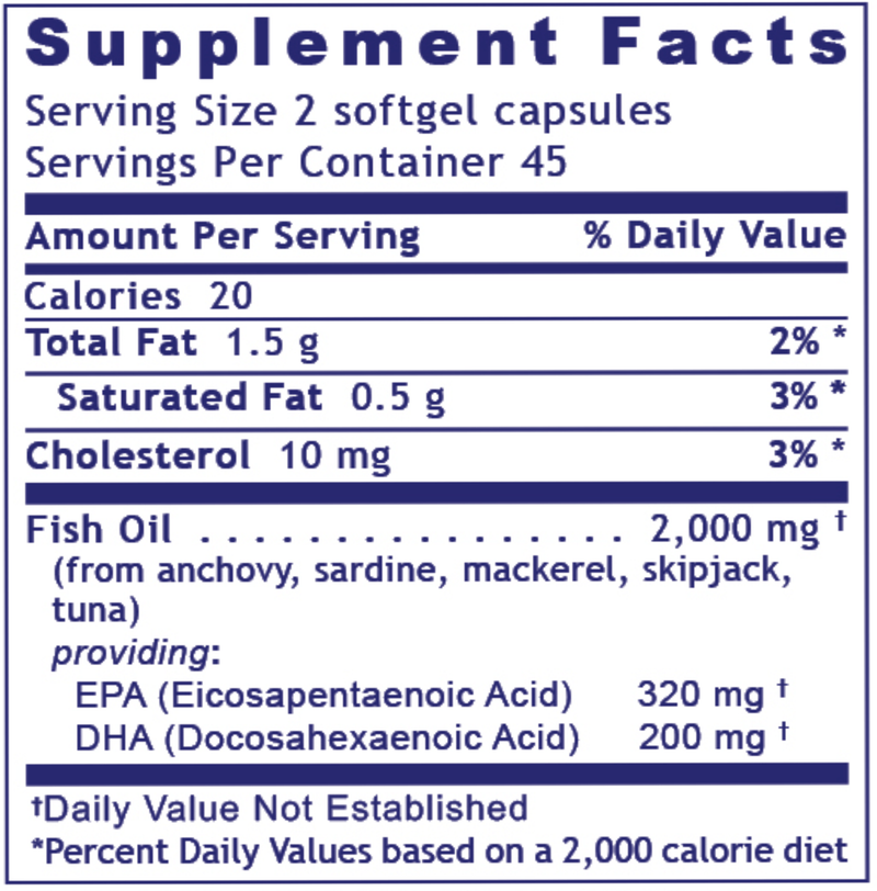 EPA/DHA Marine Softgels (Premier Research Labs) Supplement Facts