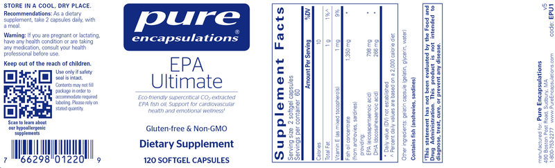 EPA ultimate pure encapsulations label