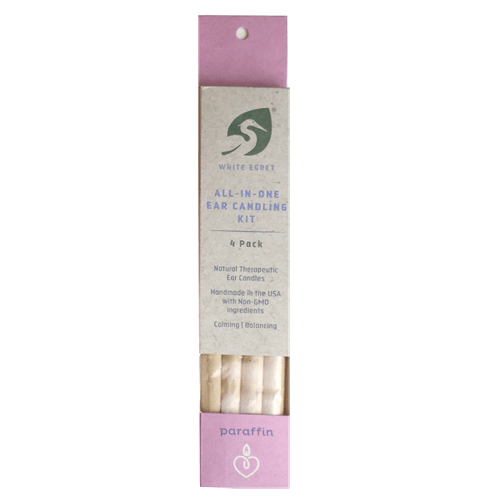 Ear Candle Paraffin 1/2" 4 Pack (White Egret) Front