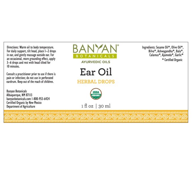 Ear Oil (Banyan Botanicals) Label