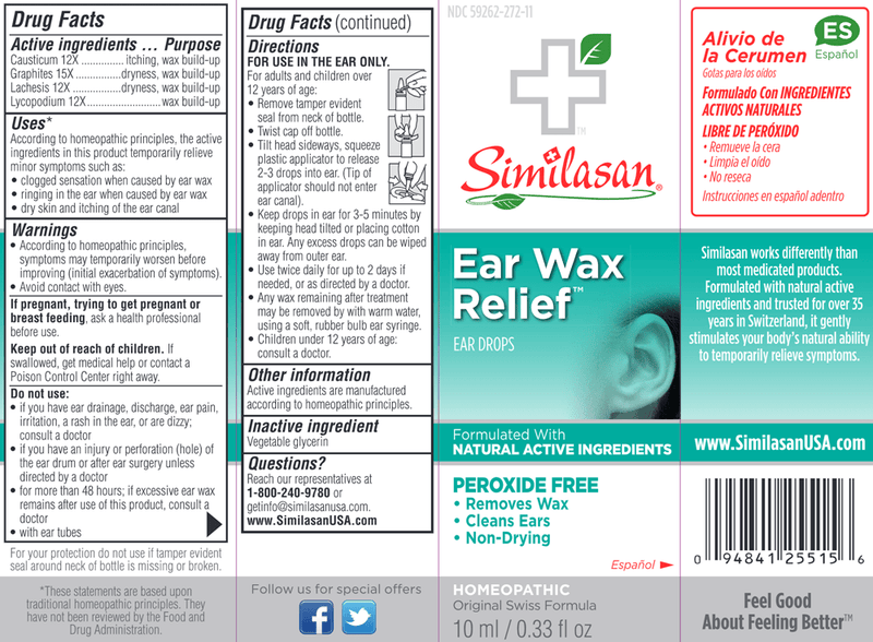 Ear Wax Relief (Similasan USA) Label