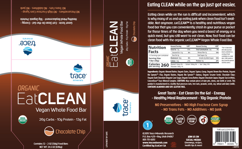 EatClean Bar (Trace Minerals Research) Label