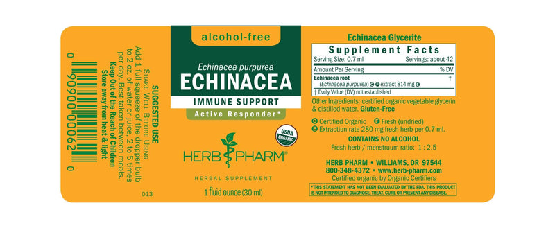 Echinacea Alcohol-Free (Herb Pharm) Label