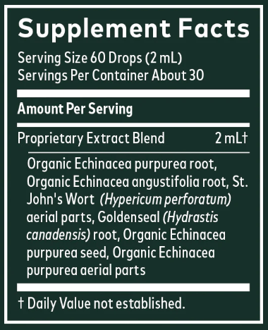 Echinacea Goldenseal Supreme, Glycerin Based (Gaia Herbs) supplement facts