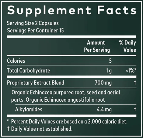 Echinacea Supreme 30ct (Gaia Herbs) supplement facts