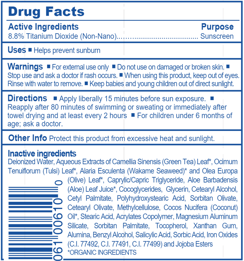 EcoTinted Sunscreen SPF 30 (Stream2Sea) Drug Facts