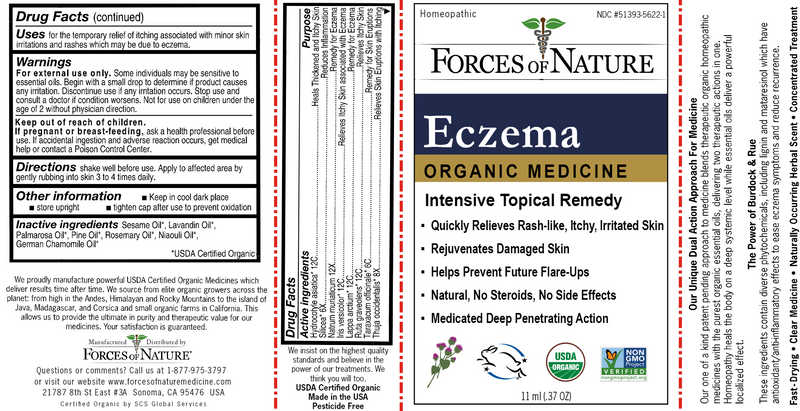 Eczema Control Organic (Forces of Nature) Label