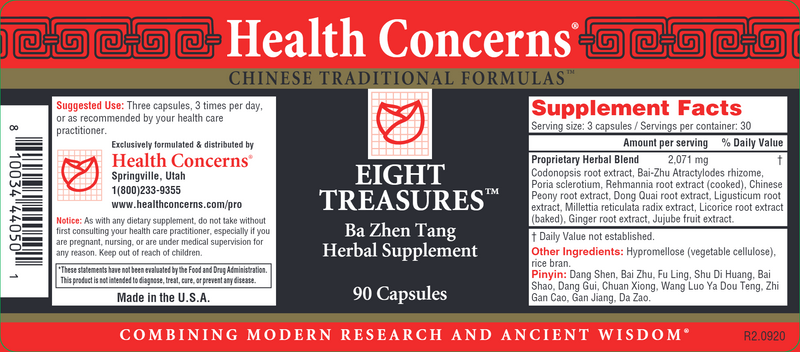 Eight Treasures (Health Concerns) Label