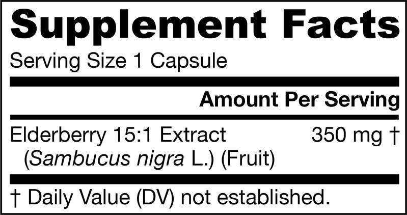 Elderberry 15:1 Extract Jarrow Formulas supplement facts