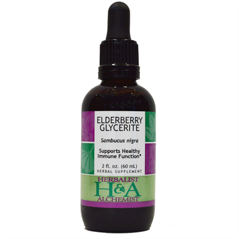 Elderberry Glycerite - Alcohol Free (Herbalist Alchemist) Front