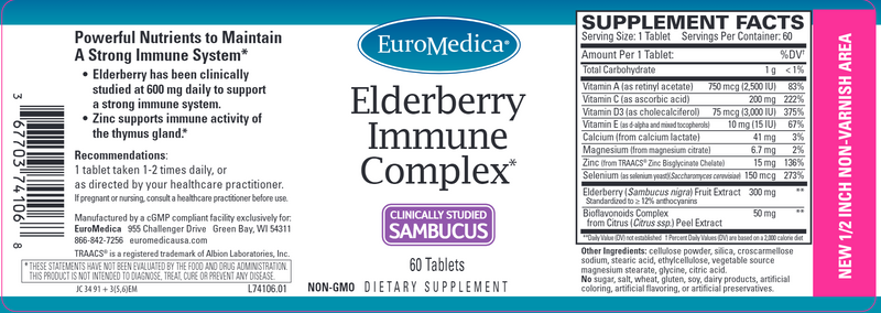 Elderberry Immune Complex (Euromedica) Label