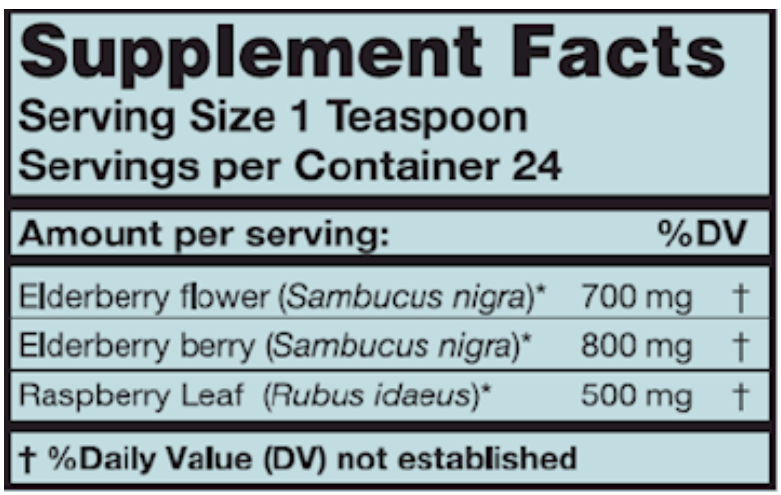 Elderberry Extract (Karuna Responsible Nutrition) Supplement Facts