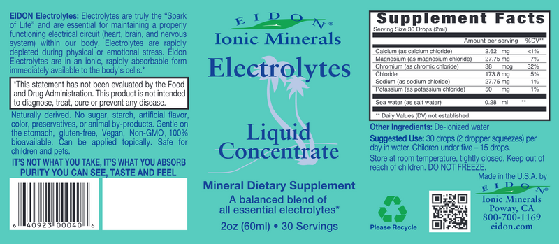 Electrolytes Liquid (Eidon) Label