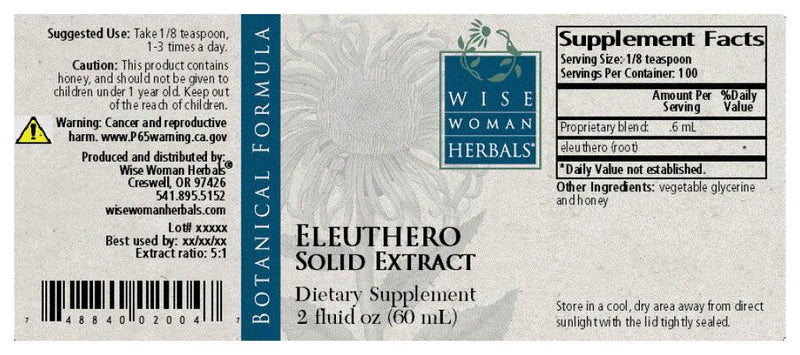 Eleuthero Solid Extract 2oz Wise Woman Herbals products