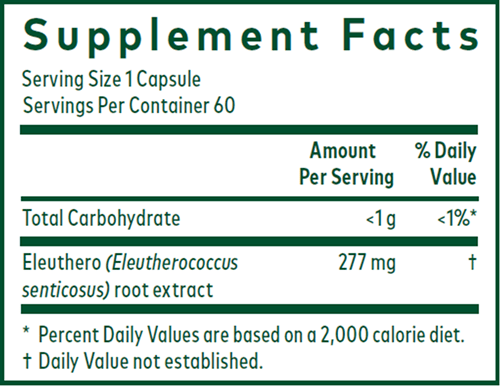 Eleuthero Root (Gaia Herbs Professional Solutions) supplement facts
